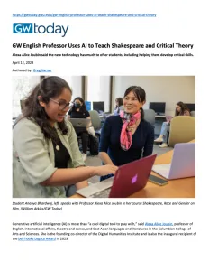 English Professor Uses AI to Teach Shakespeare and Critical Theory