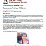 Asian Embodiment of a White Canon on Screen, San Diego Shakespeare Society
