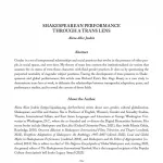 Shakespearean Performance through a Trans Lens