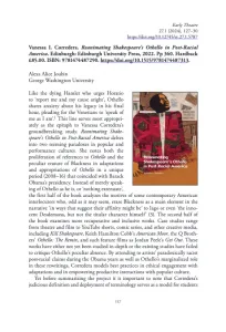 Review of Reanimating Shakespeare’s Othello
