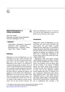 “Global Shakespeares: A Critical Introduction”
